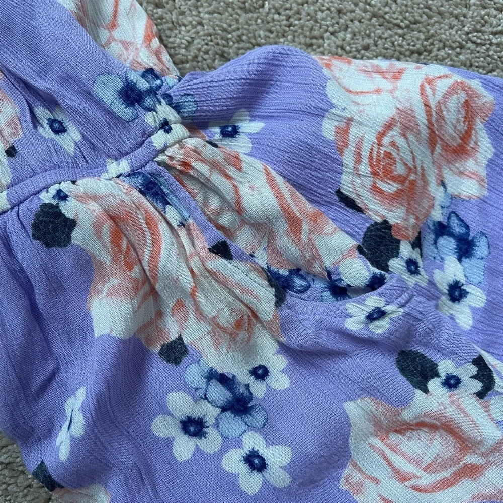 Justice Store Girls Size 12 Purple Flowered Romper